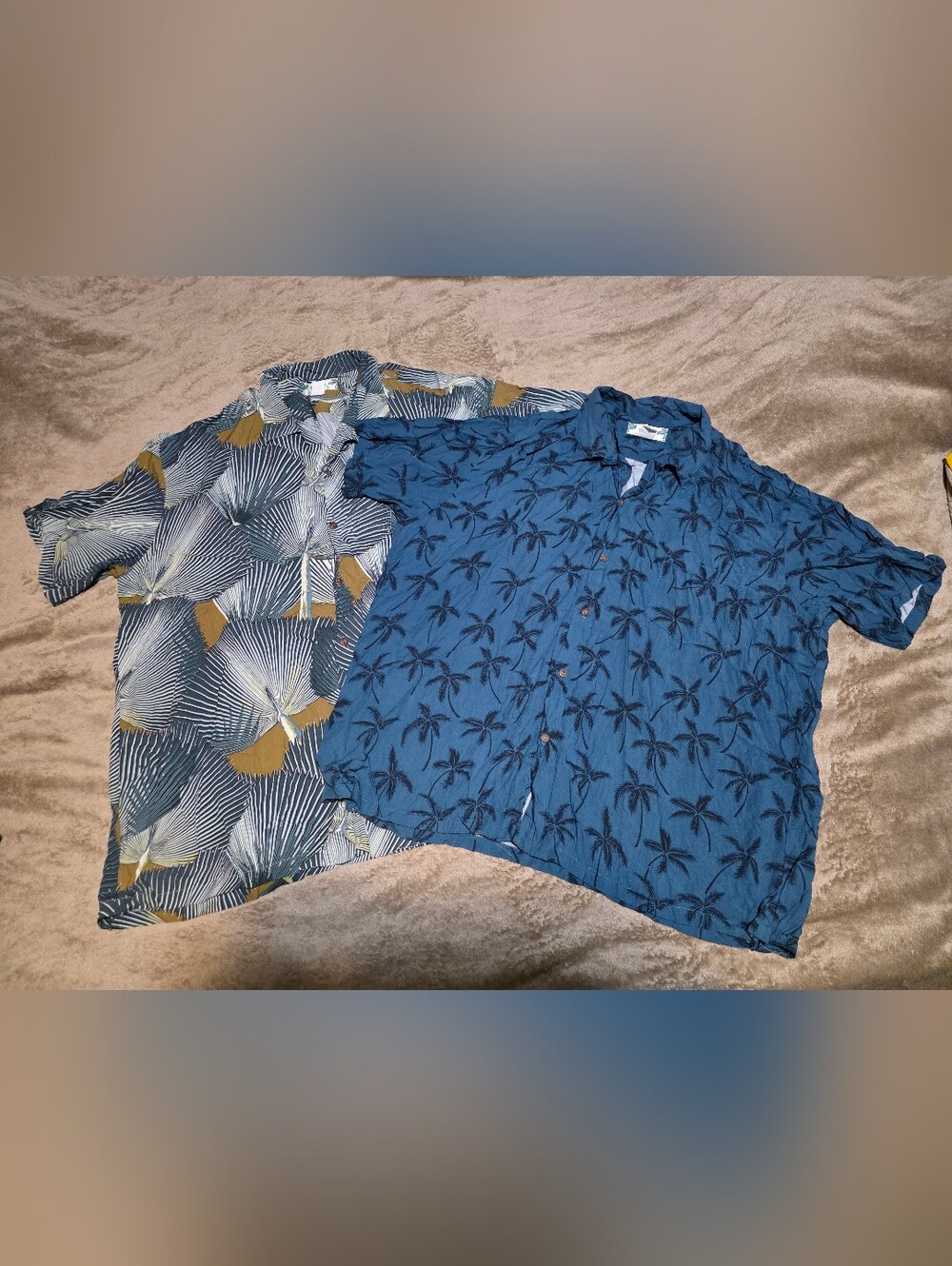 Lot Of 2 GUC Mens Two Palms Hawaiian Shirts size 2XL Tropical Made In Hawaii